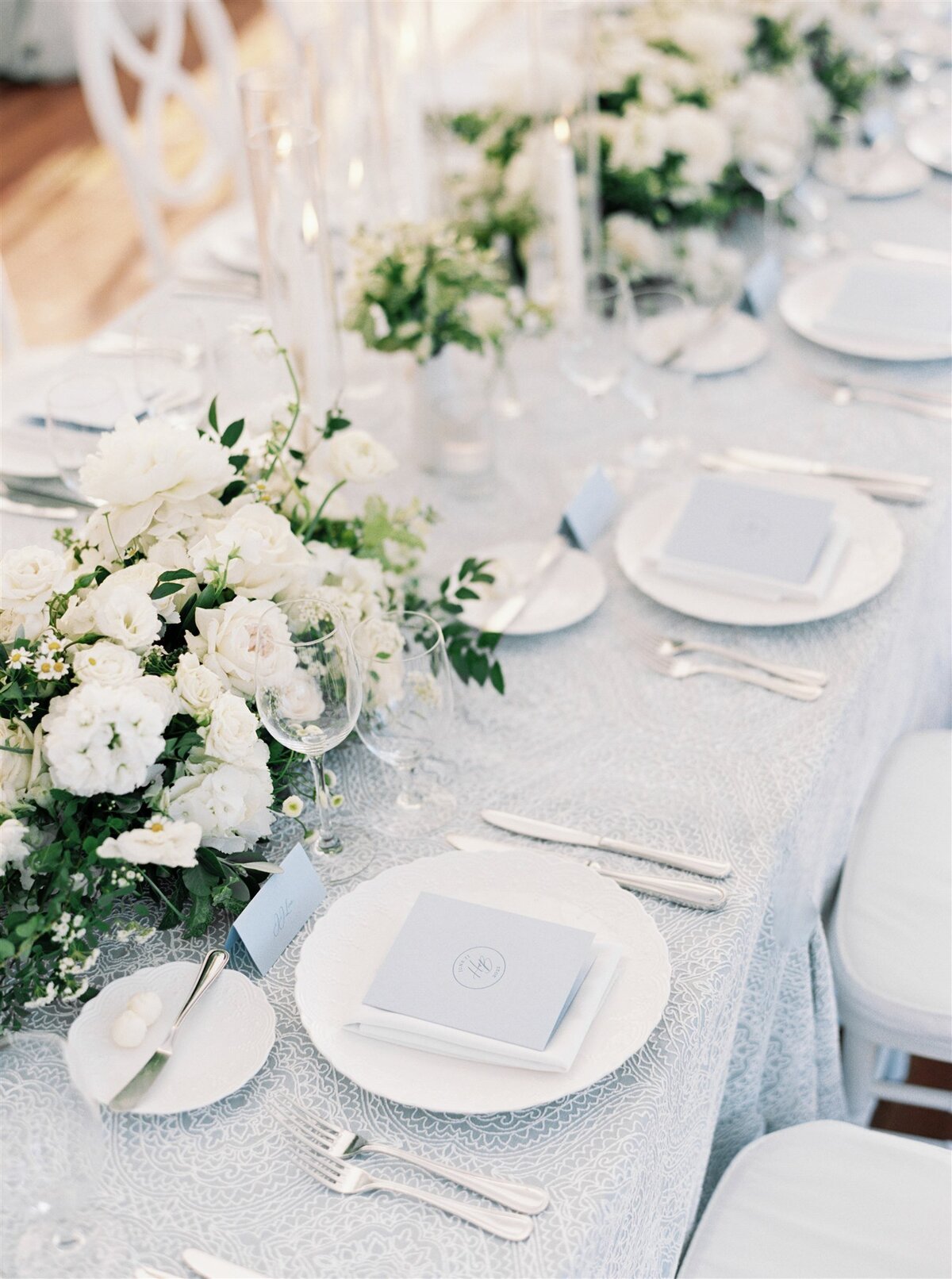 Blue, Green and White Private Estate and Tented Wedding in New England-8