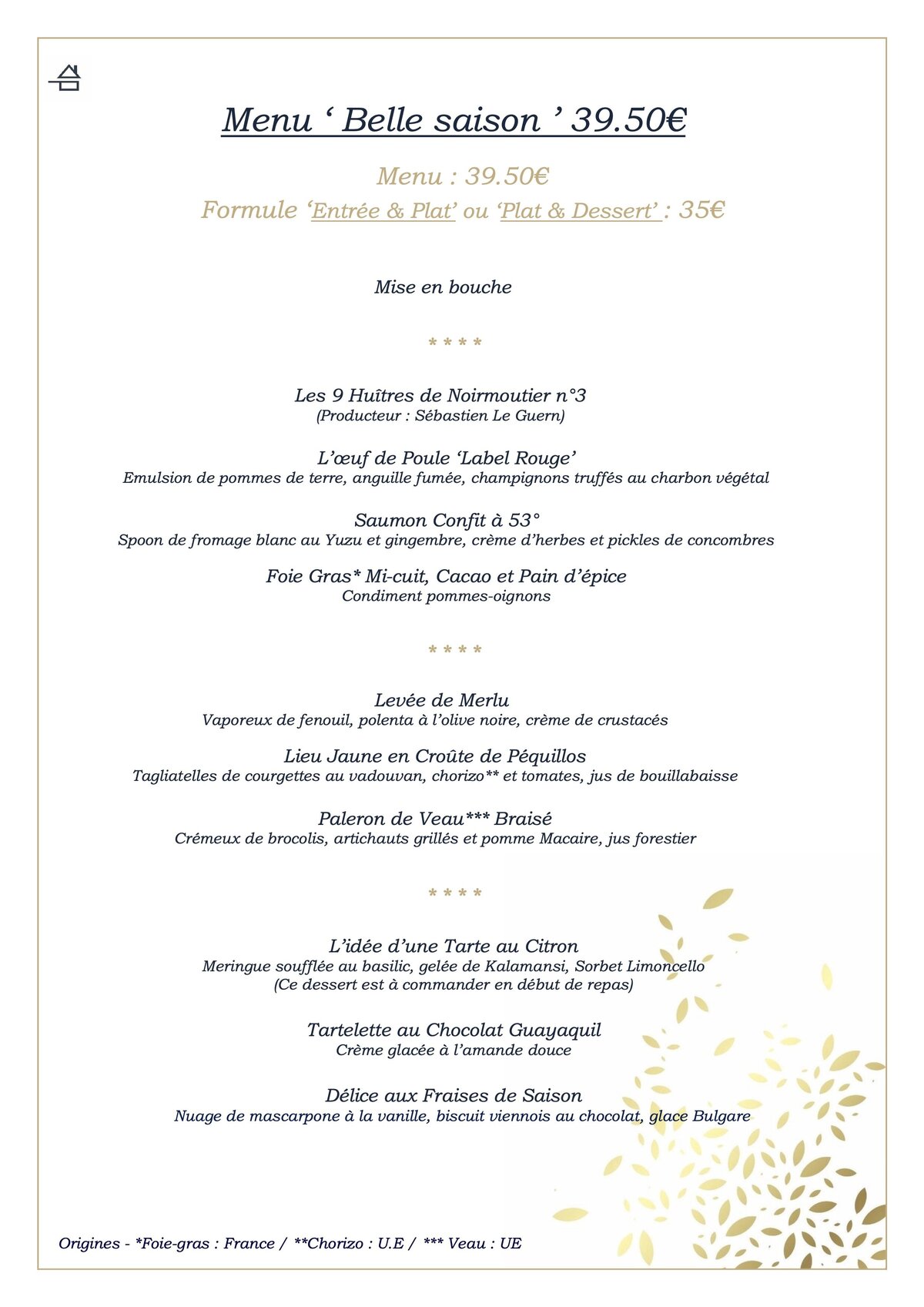 menu belle saison juin 25