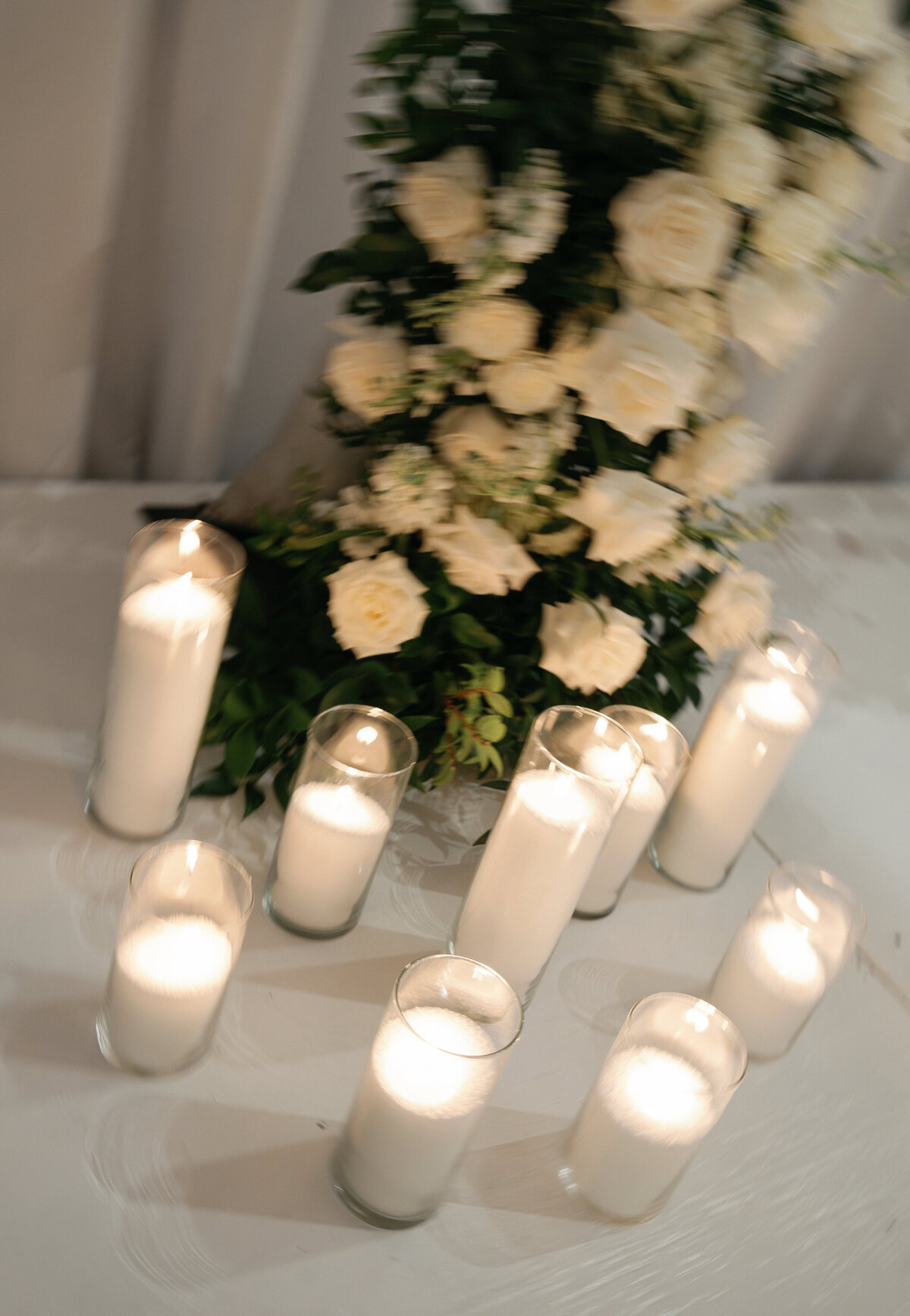 Detail photo of candles and flowers for ceremony by Shelby Ann Photos