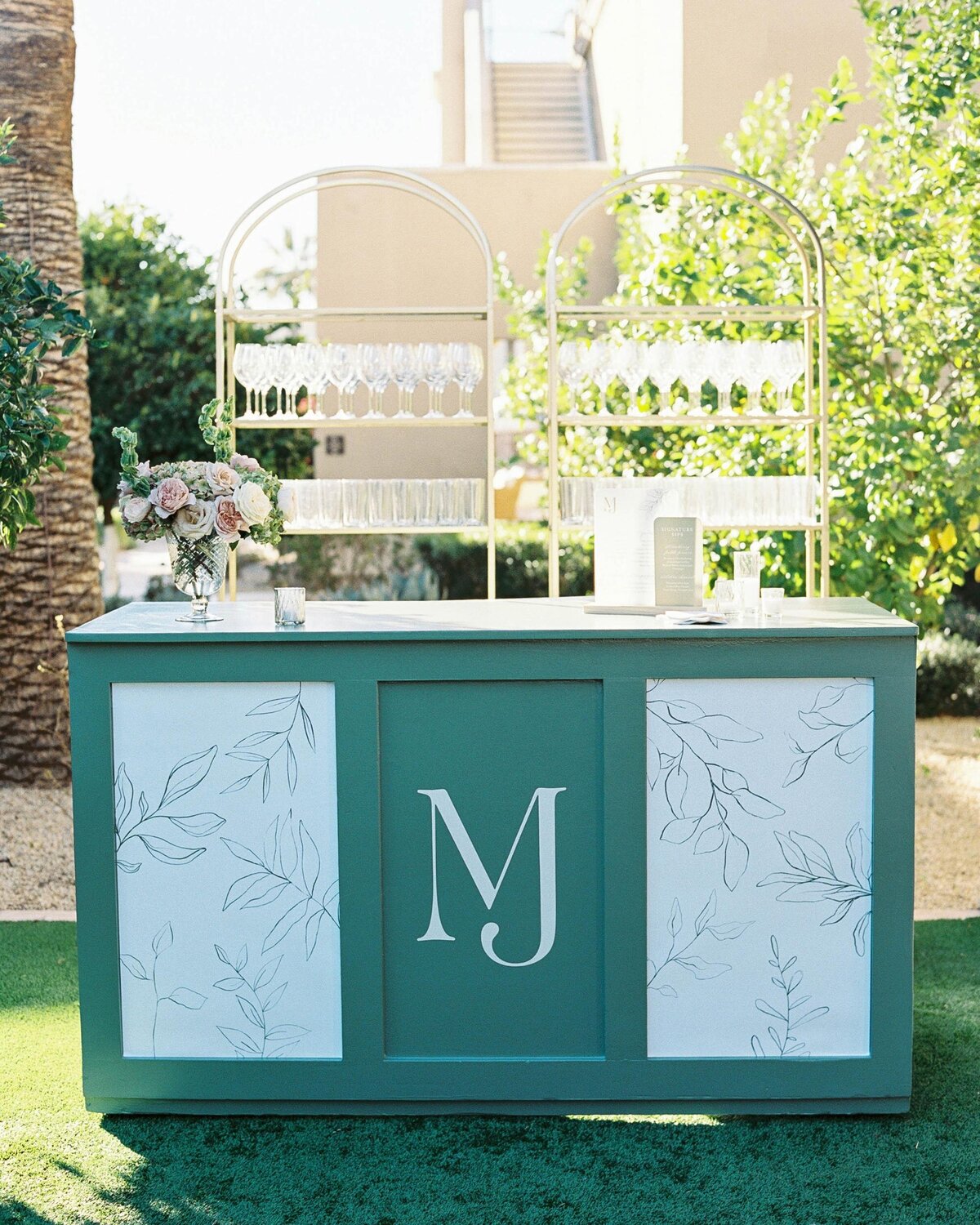 sage-monogram-wedding-bar-decal