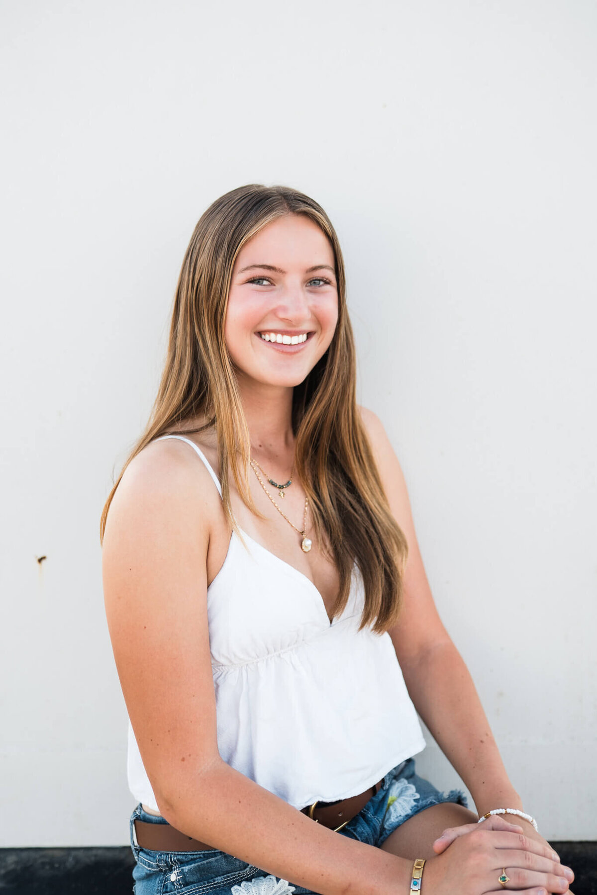 daughter smiling at camera in Brentwood California