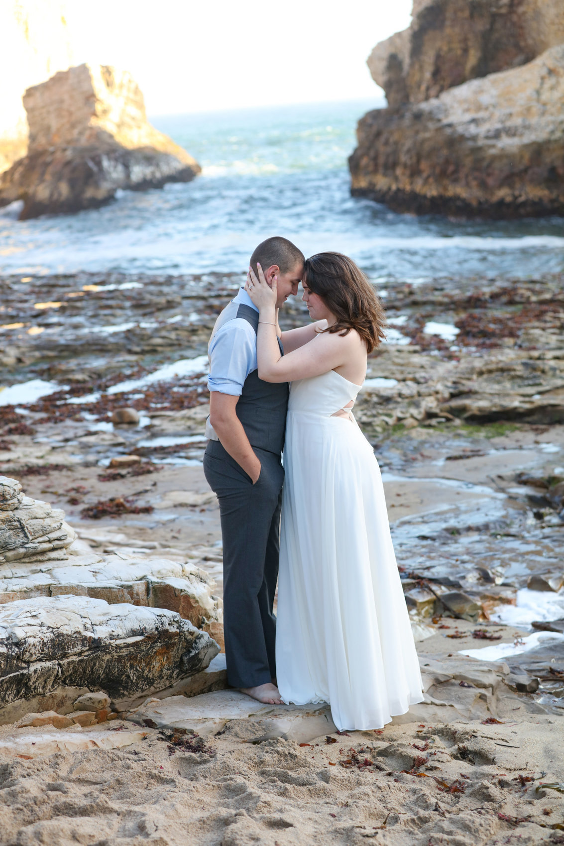 Natural light portraits on beach, DeNeffe studios engagement and wedding photography