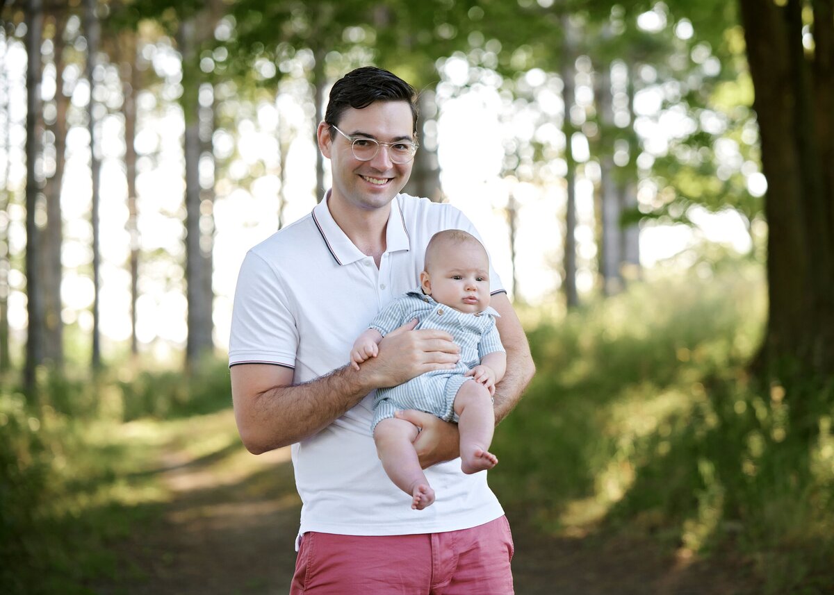 Father Family Portrait Holding Child