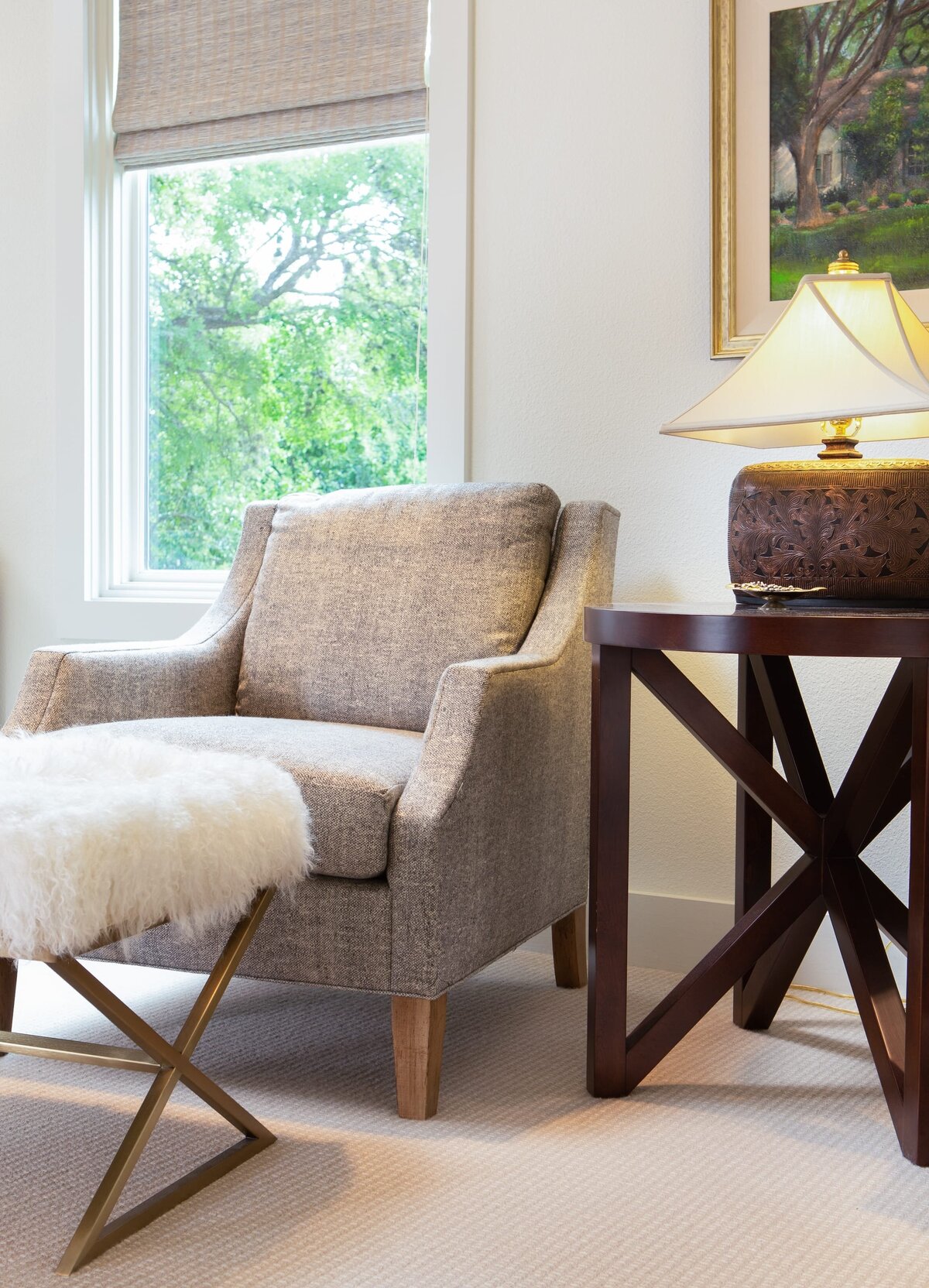 the keeping room interiors grant bedroom sitting chair with light capet