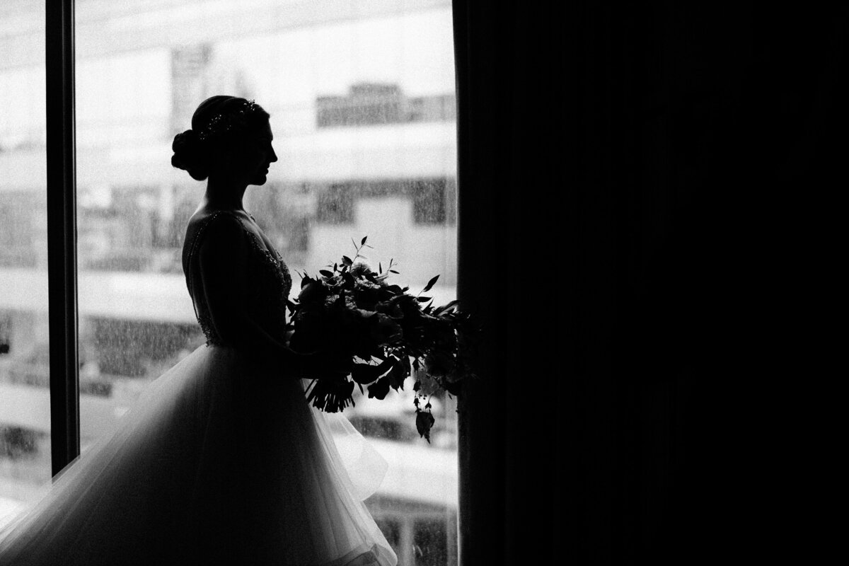 beautiful black and white bride portraits
