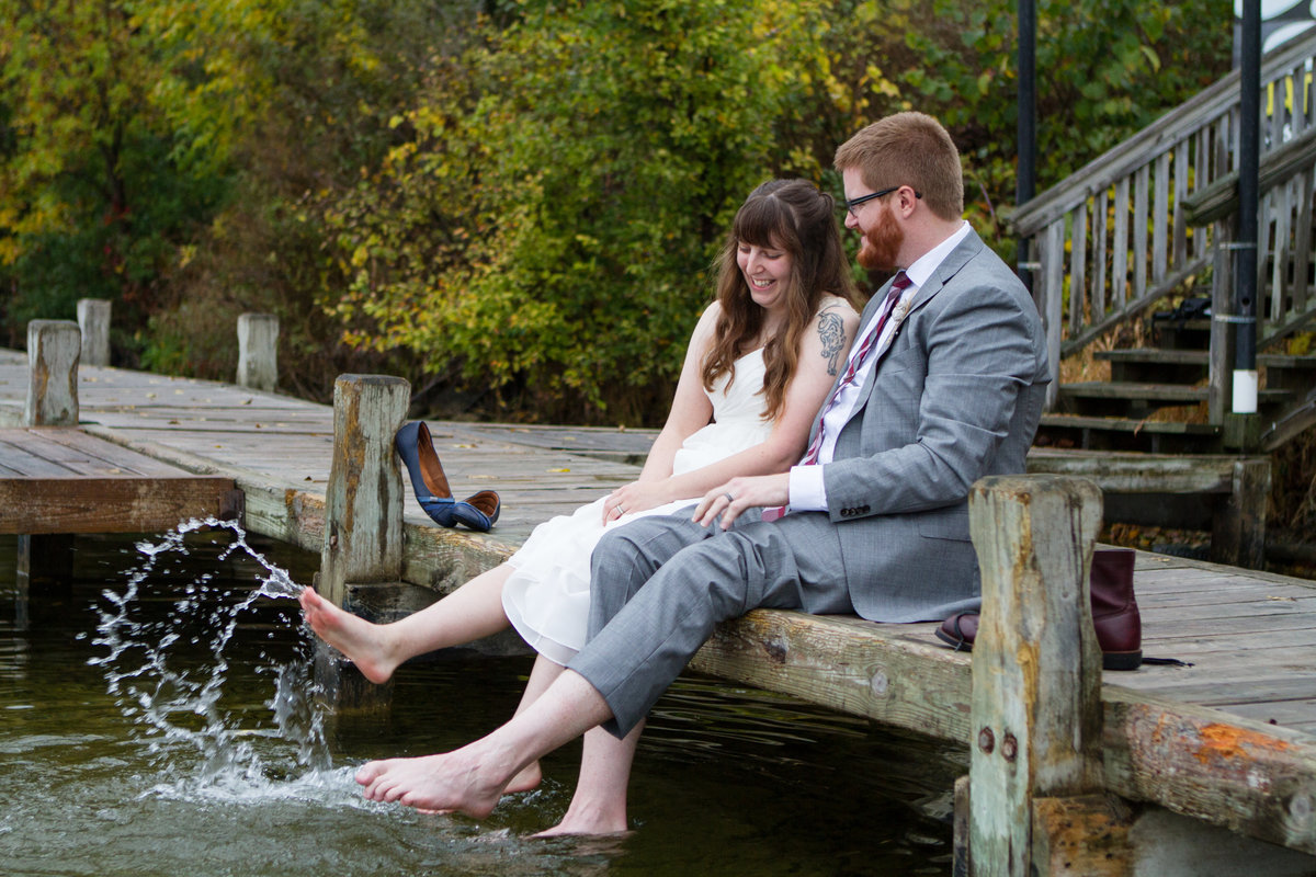 feet splashing in water