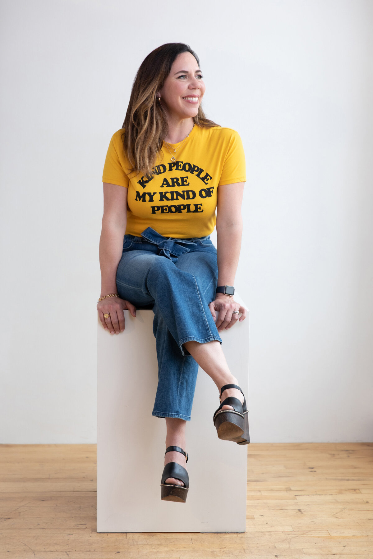yellow-kindness-shirt-on-woman