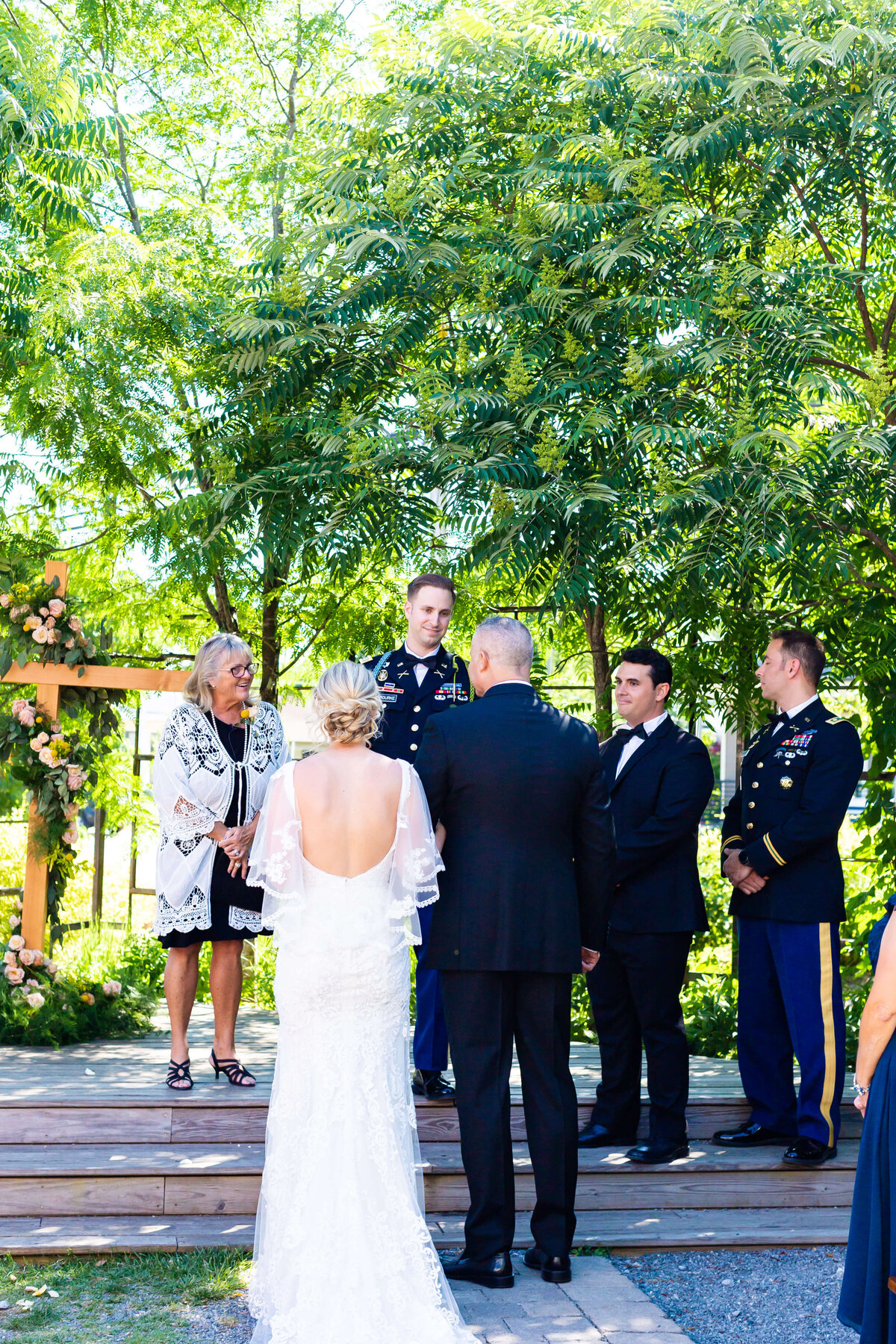 wedding ceremony at Fat Bottom Brewery wedding in Nashville, TN