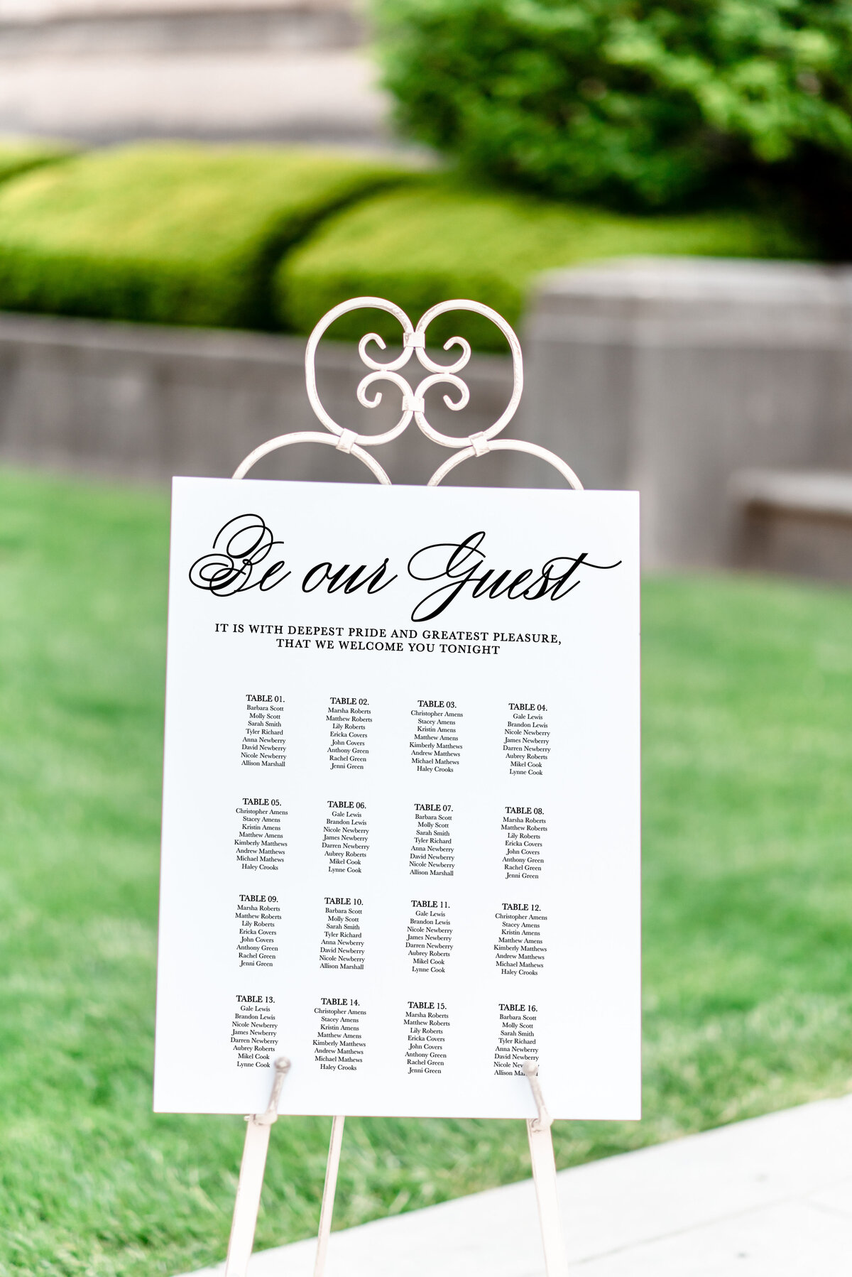 V Seating Chart