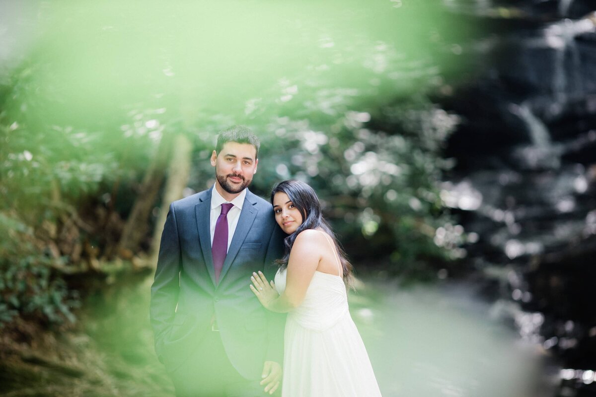Bride and groom portrait - Pocono Mountains elopement