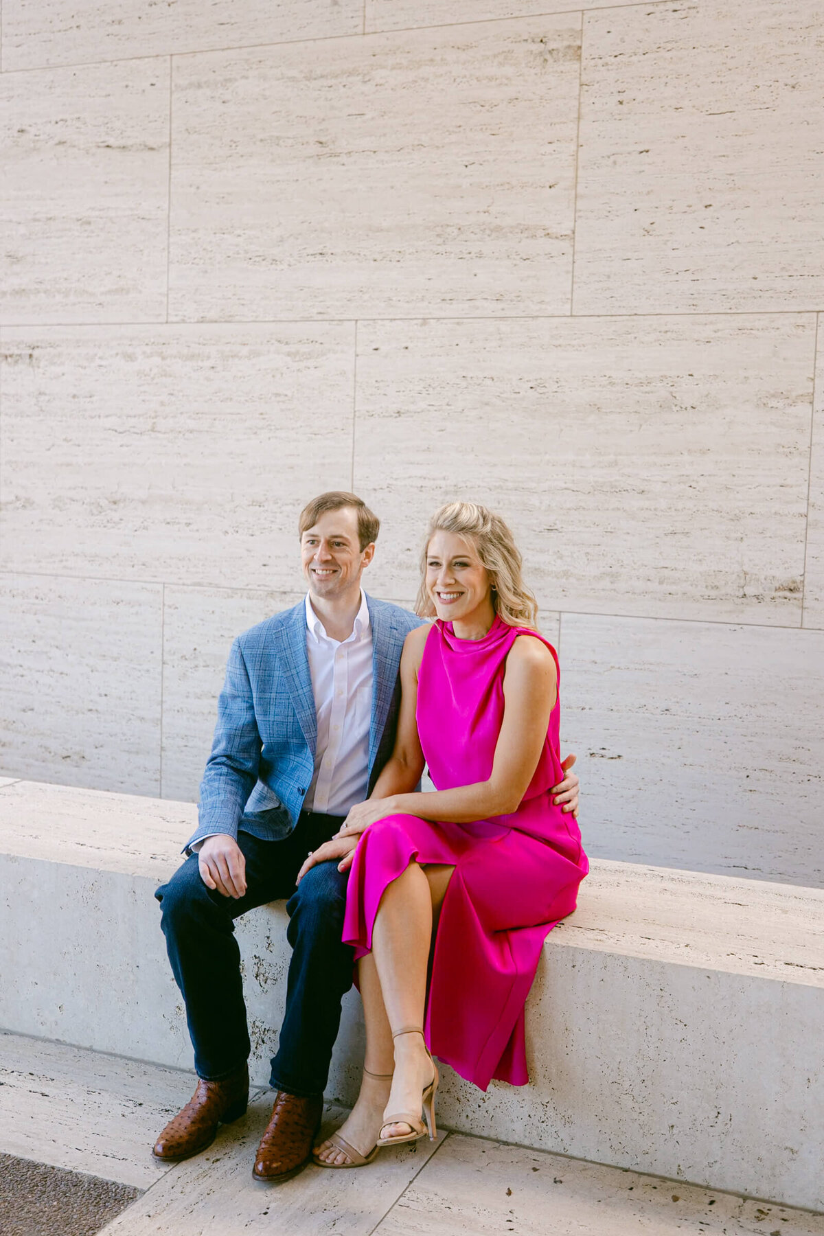 A wedding engagement session photo taken in Fort Worth Texas