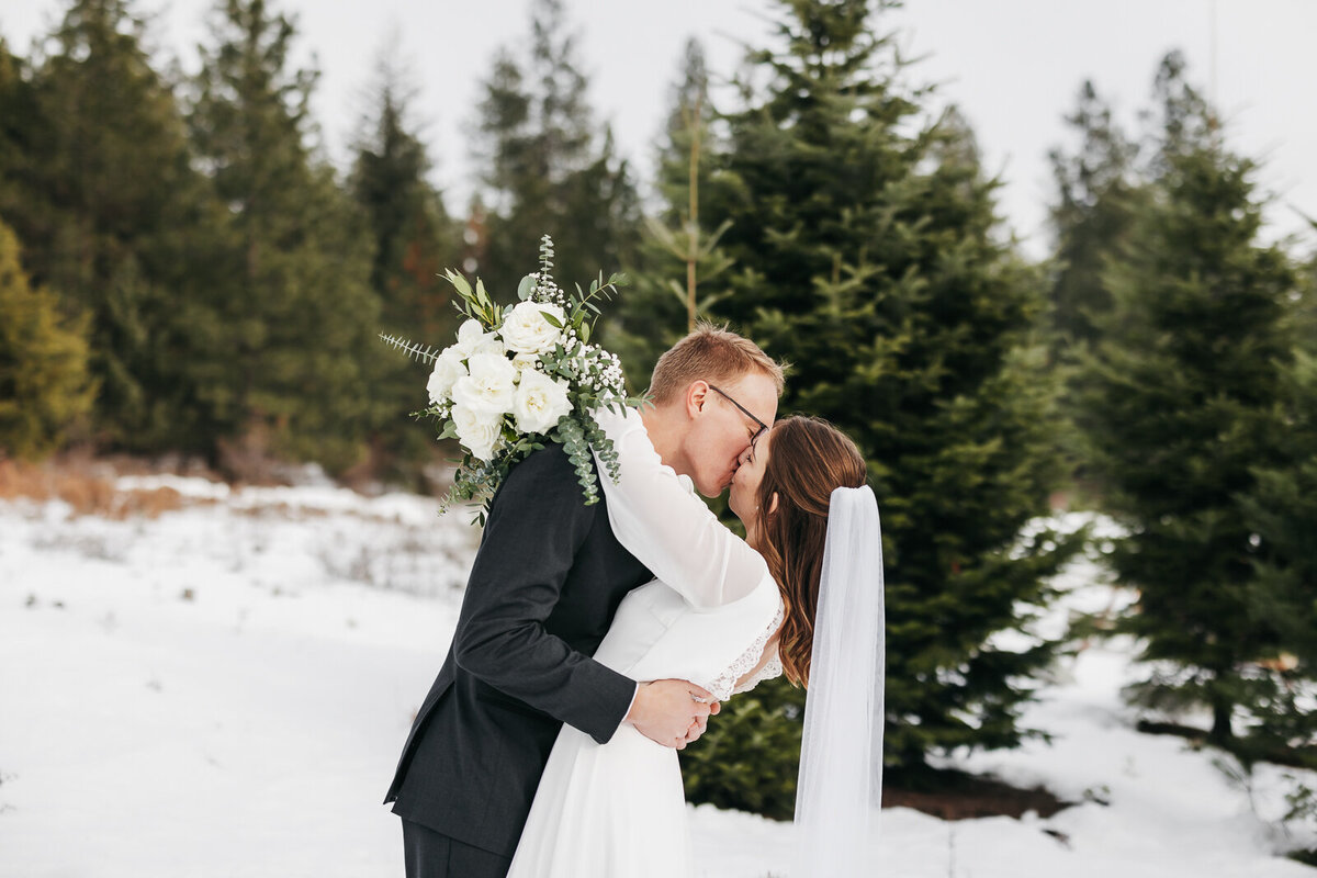 Camden Ranch Christmas Tree Farm Wedding Venue in Elk, Washington Spokane Winter Elopement - Clara Jay Photo-4