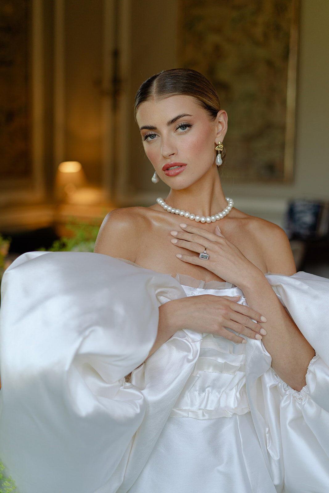 High end bride getting married at Grantley Hall
