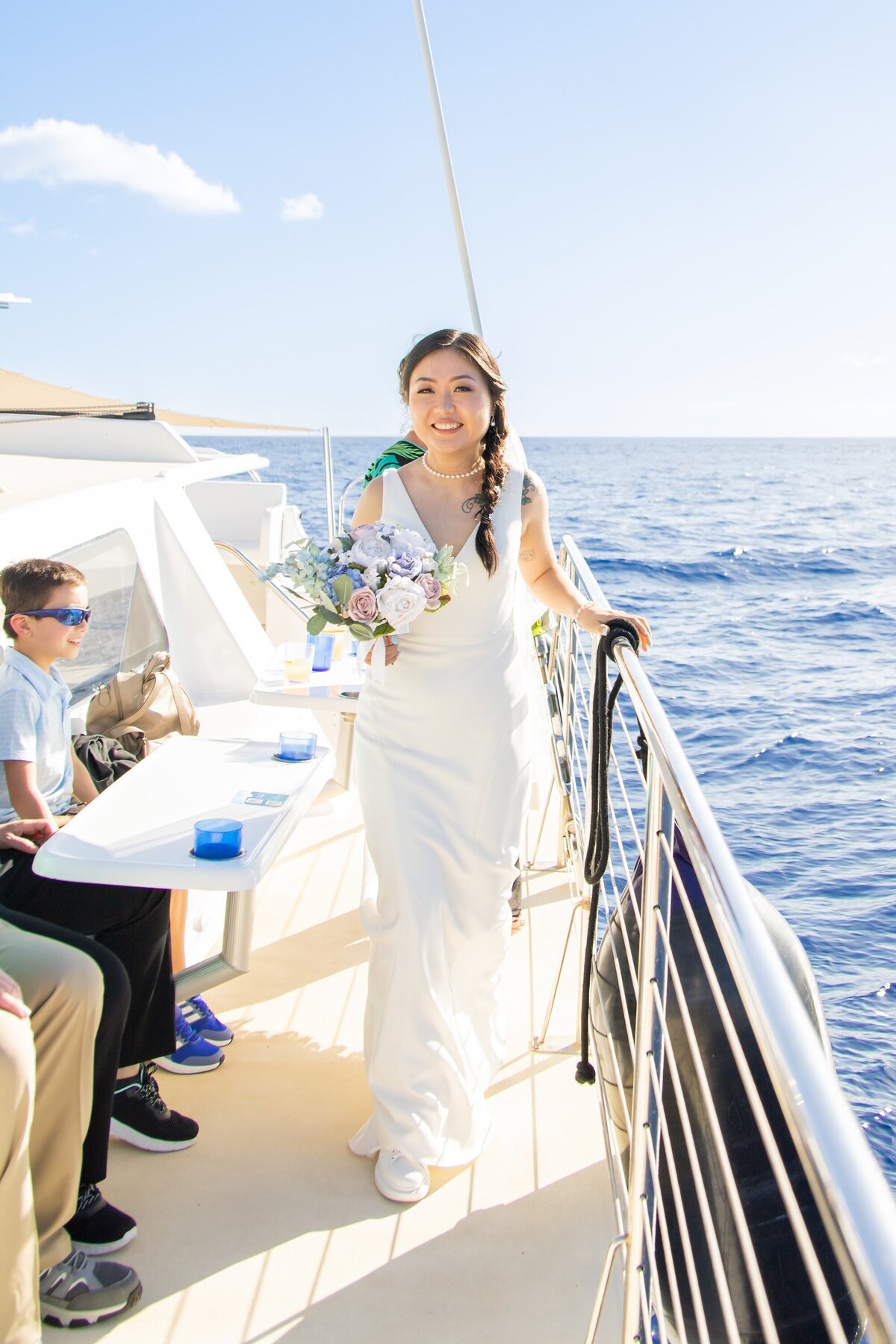 wedding on a boat in Maui, Hawaii