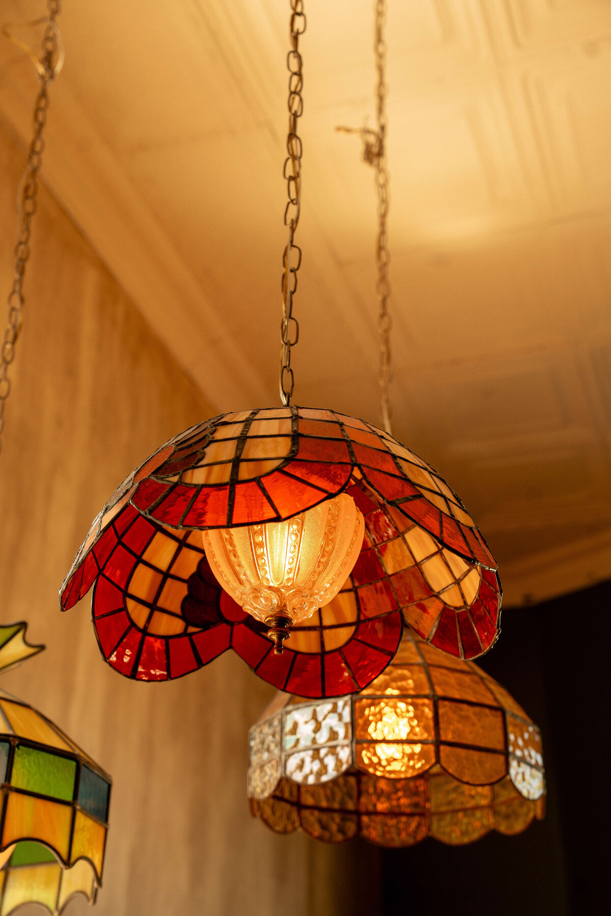 Stained Glass lighting at Character Study in Asheville, NC