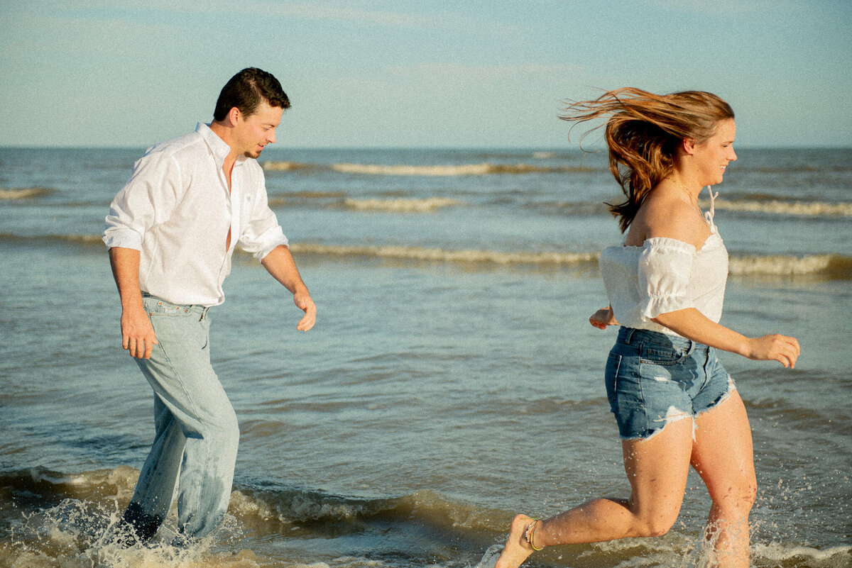 Galveston beach story telling couple photography