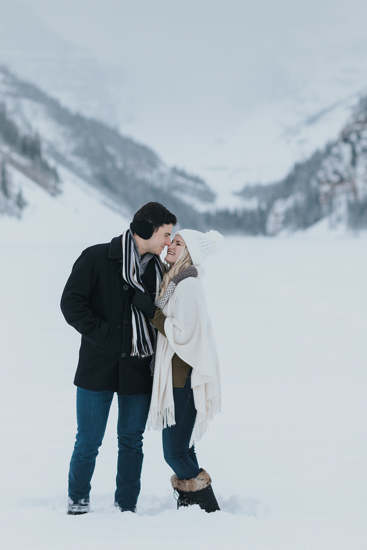lake louise winter couples anniversary session photographer
