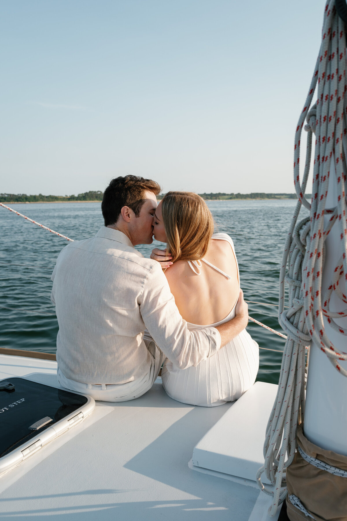 Cape Cod Engagement Photography on a Sailboat 8