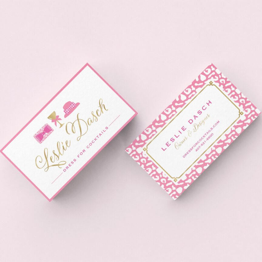 Preppy-Pink-Business-Cards