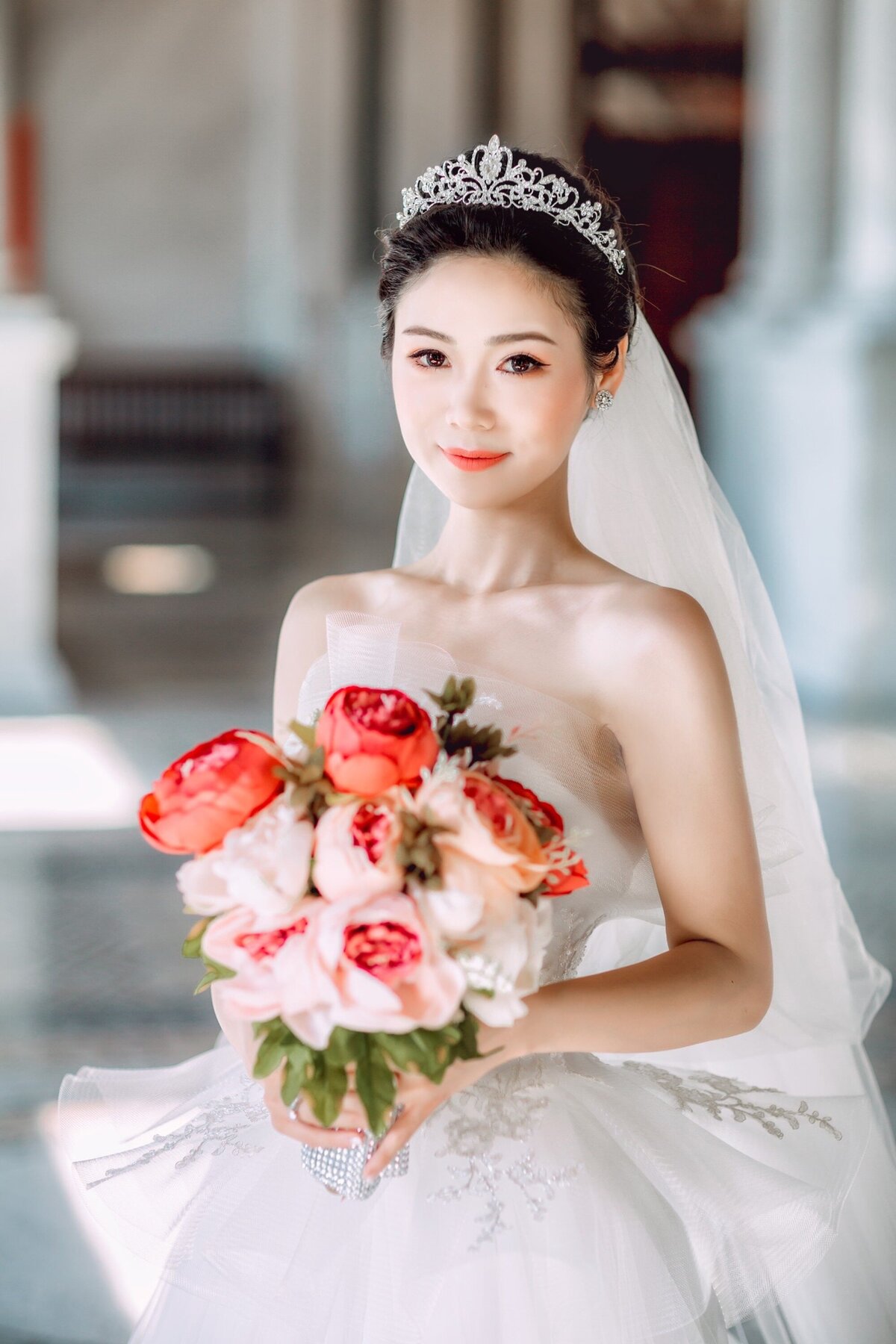 bridal Chinese Asian style makeup and hair