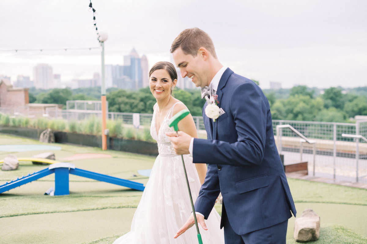 Ponce City Market Roof Top Terrace Wedding