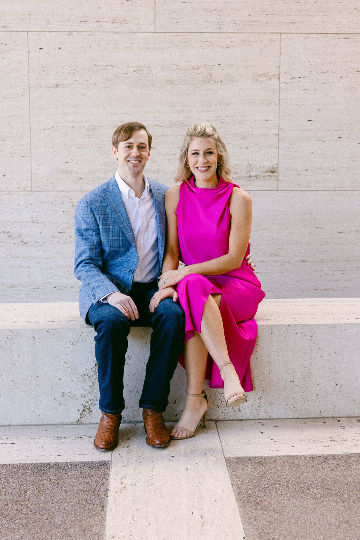 A wedding engagement session photo taken in Fort Worth Texas
