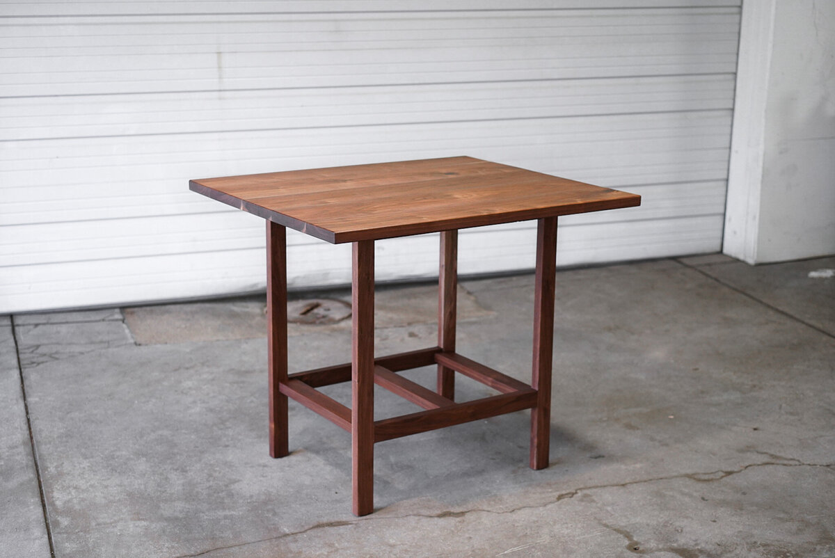 Square High Top Walnut Dining table