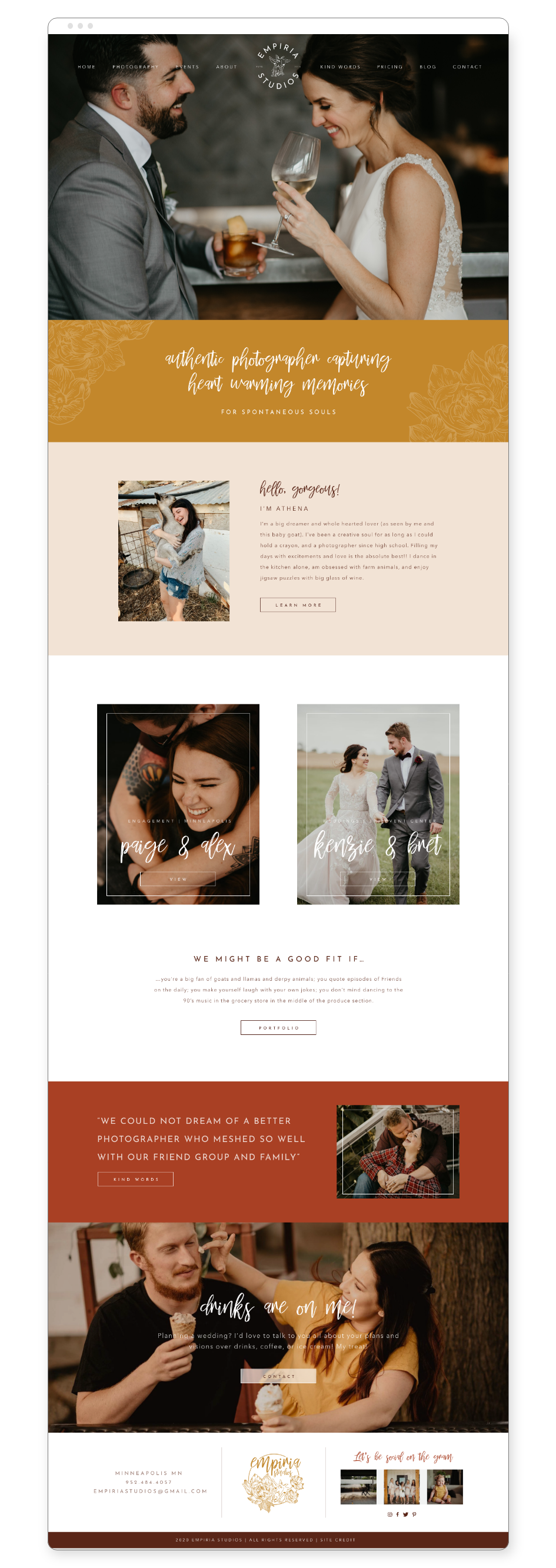 Empiria Studios custom home page design