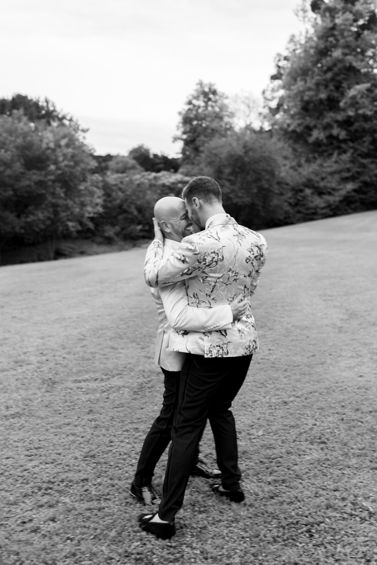 Editorial couple portraits at luxury same sex wedding at Orchardleigh Estate