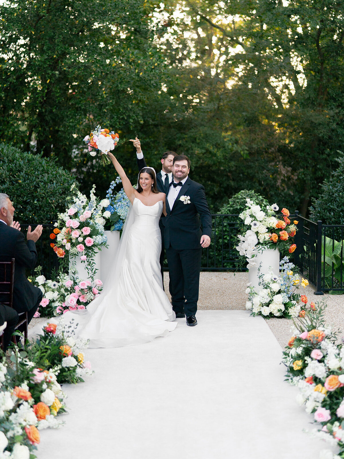 bride and groom at altar