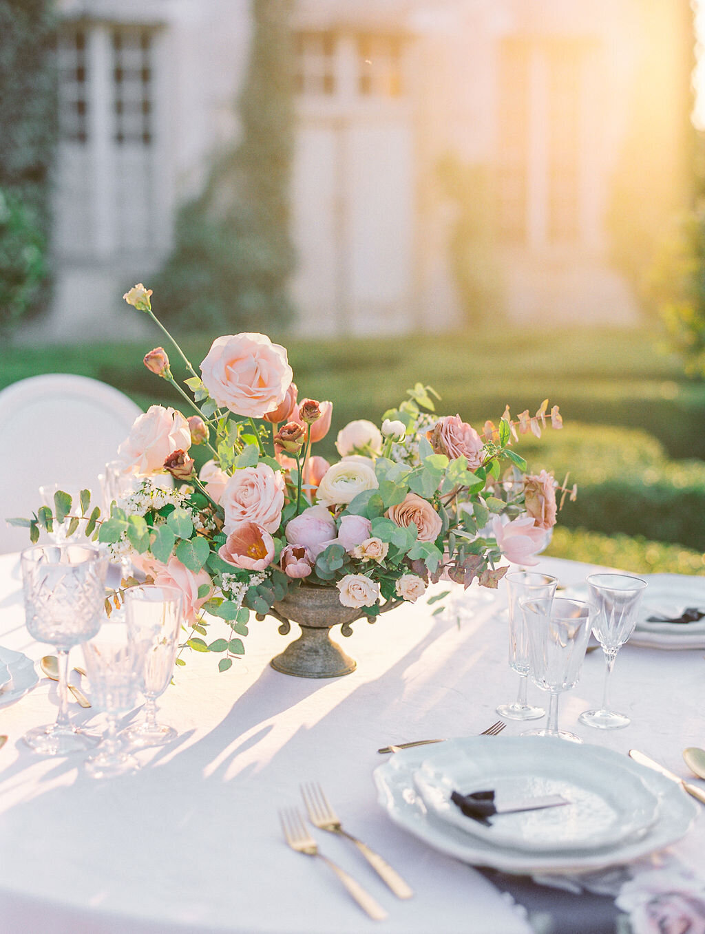 French chateau fairytale wedding in blush with a marchesa ombre bridal gown - Veronique Lorre luxury florist - Katie Trauffer Photography13