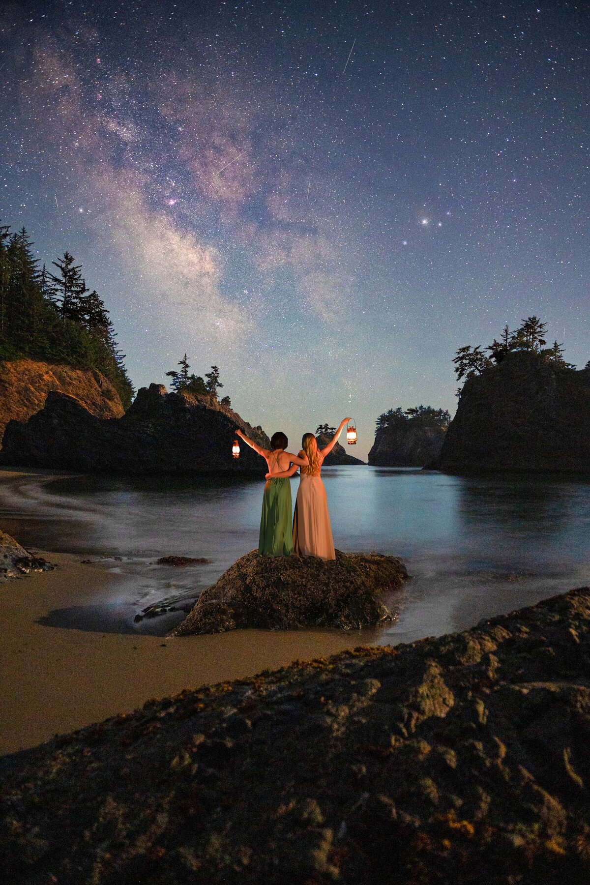 Brookings Oregon Coast Milky Way Elopement - lores