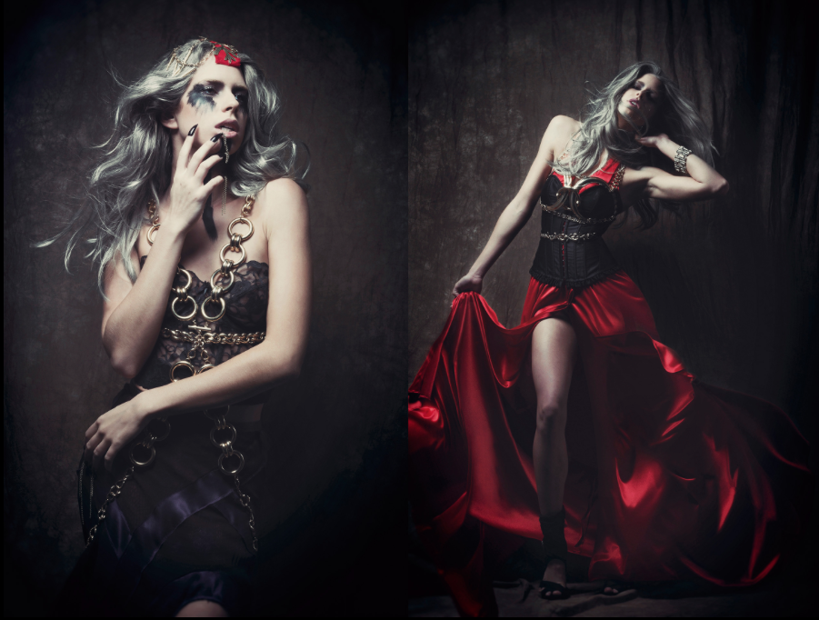 Fashion-model-editorial-styling-corset-gown