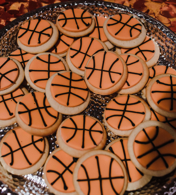 basketball cookies at a corporate event