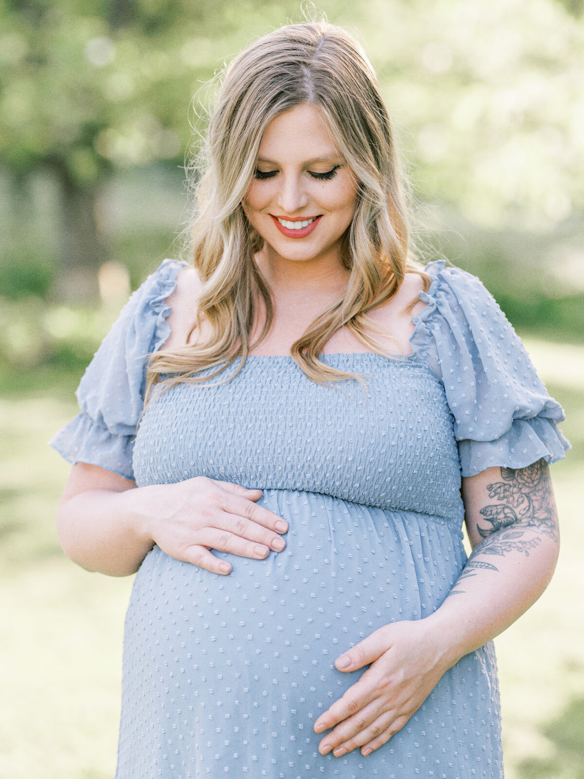 Maternity in blue dress-1