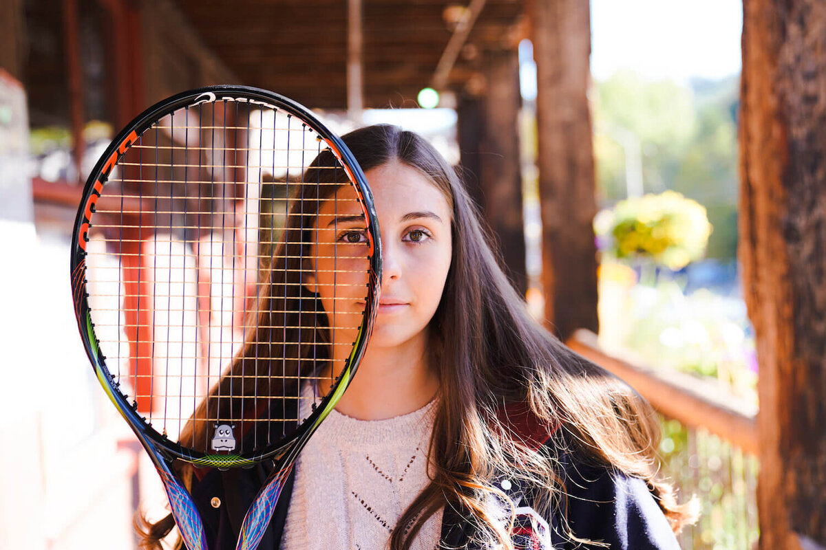 denver photography senior pictures - girl holding tennis racket