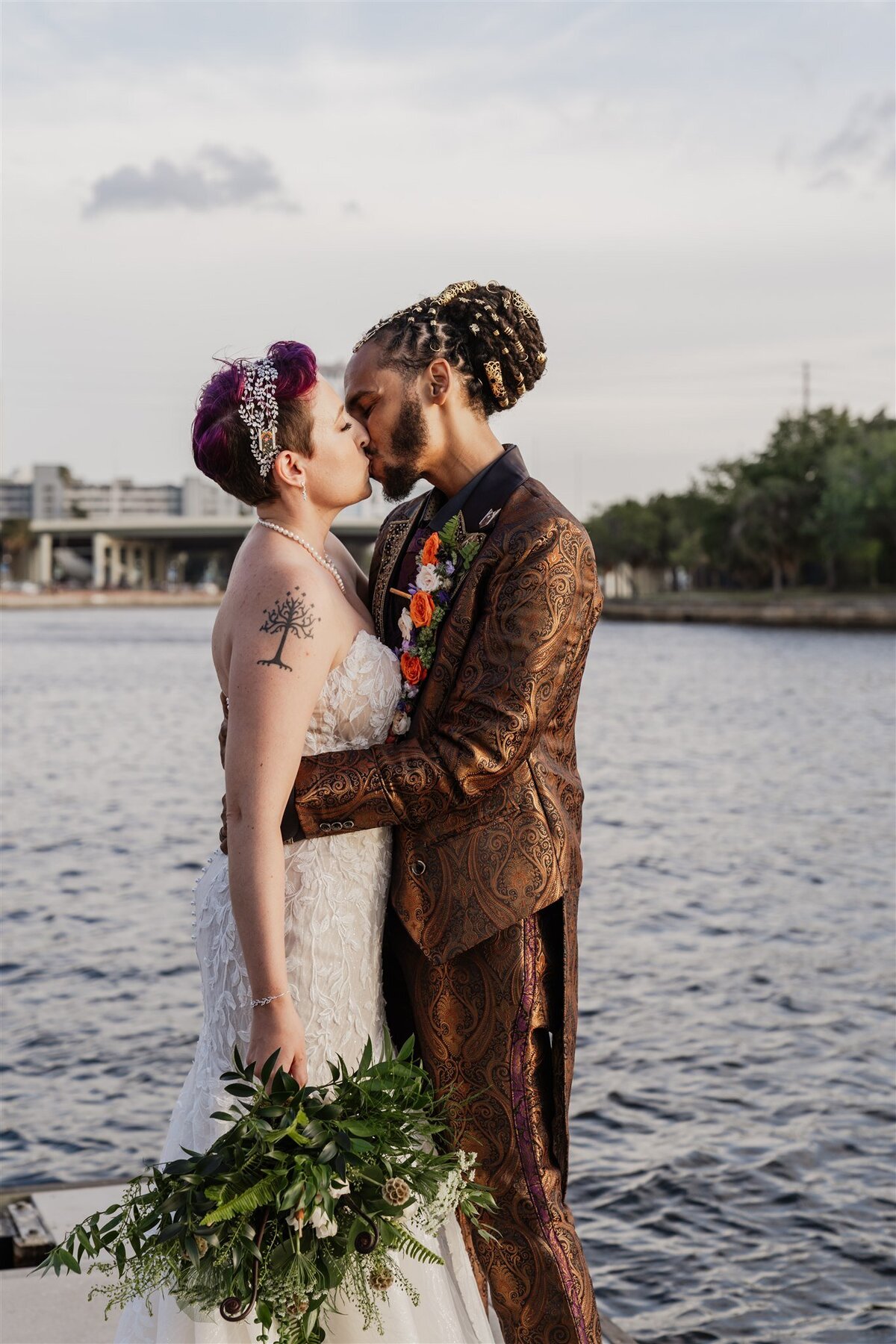 28 - Armature Works Wedding Bride & Groom Waterfront - Tampa Bay Wedding Planner