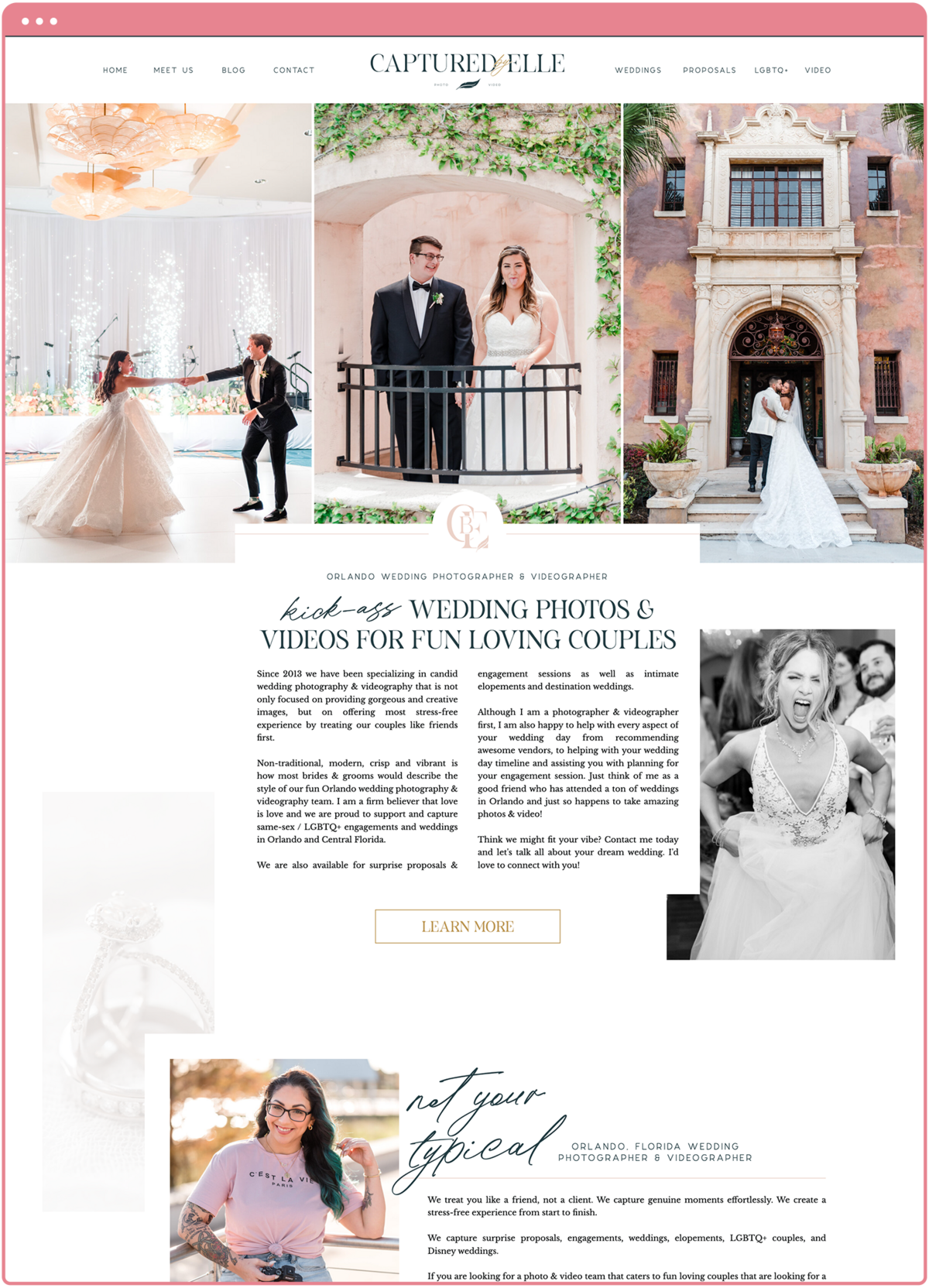 Custom Brand and Website Design for Captured by Elle Photo and Video