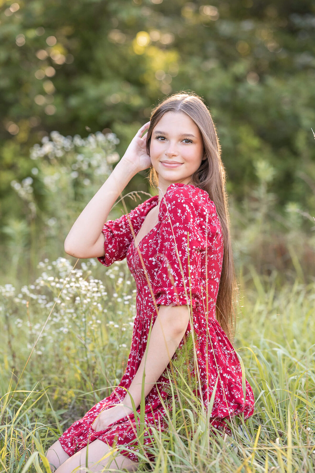 senior photos at Green Meadows preserve