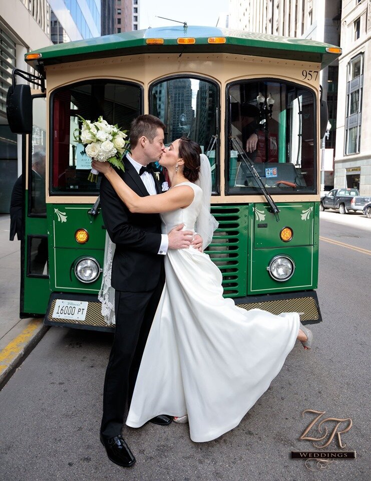 Intercon-Chicago-Wedding-Green-Trolley-Groom-Bride