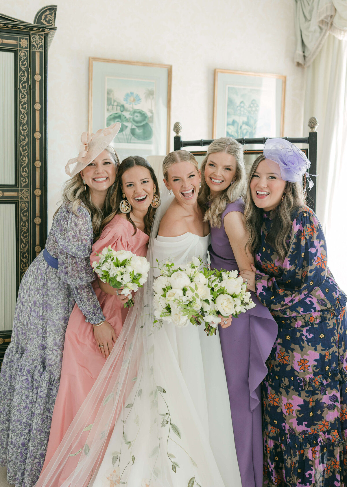 chloe-winstanley-weddings-cotswolds-cornwell-manor-monique-lhuillier-bridesmaids-colour-dress