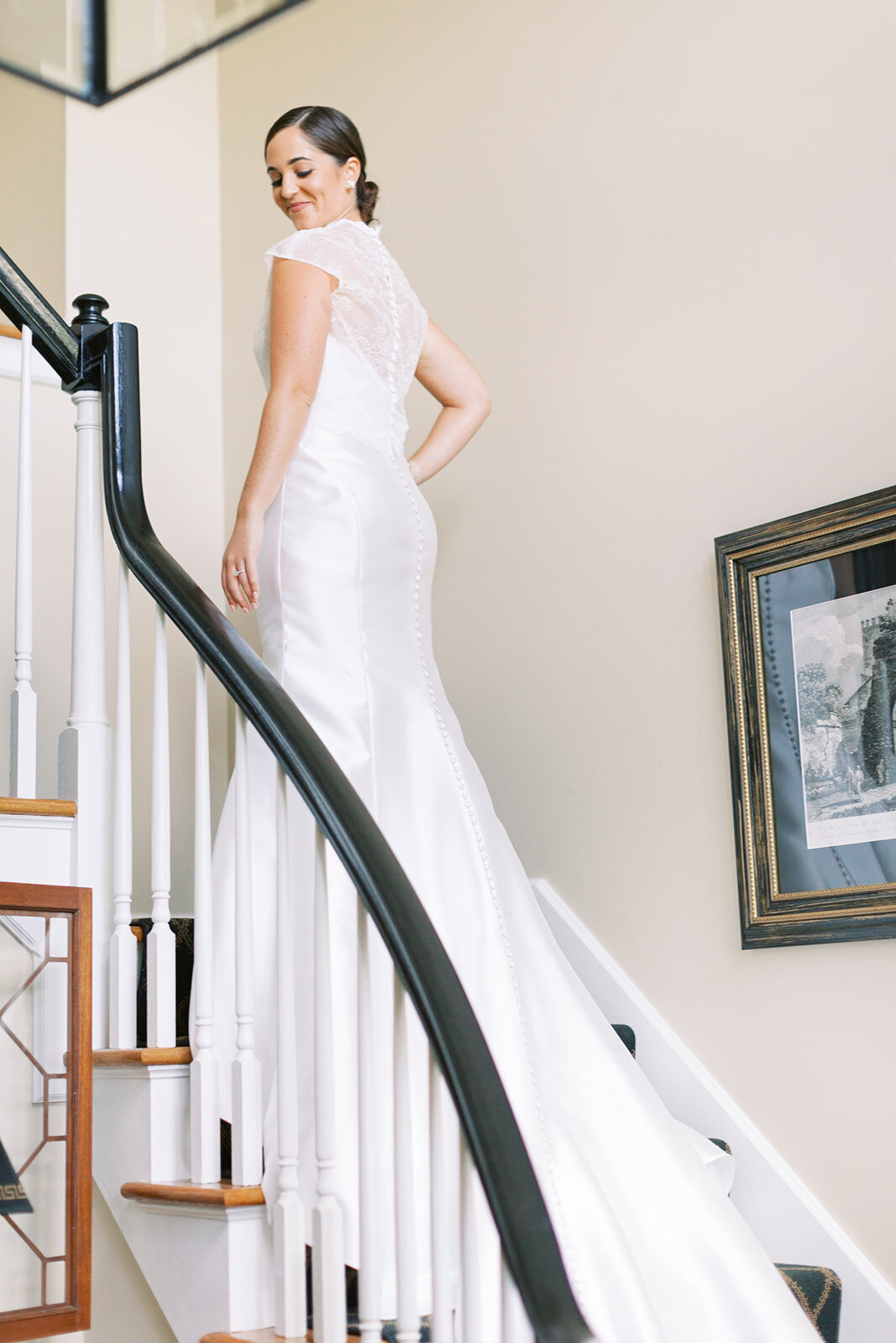 bridal gown stairway