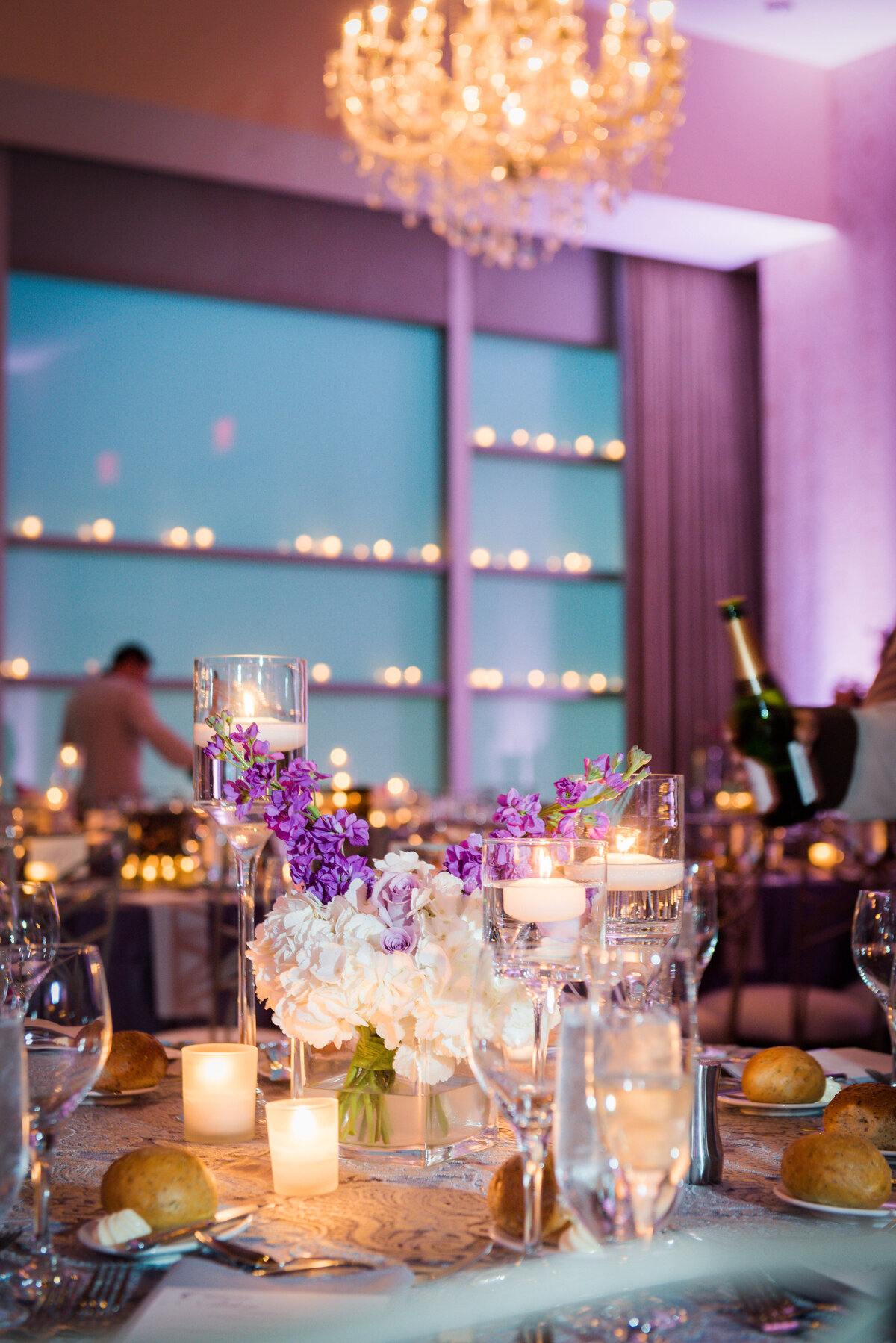 wedding purple silver candles