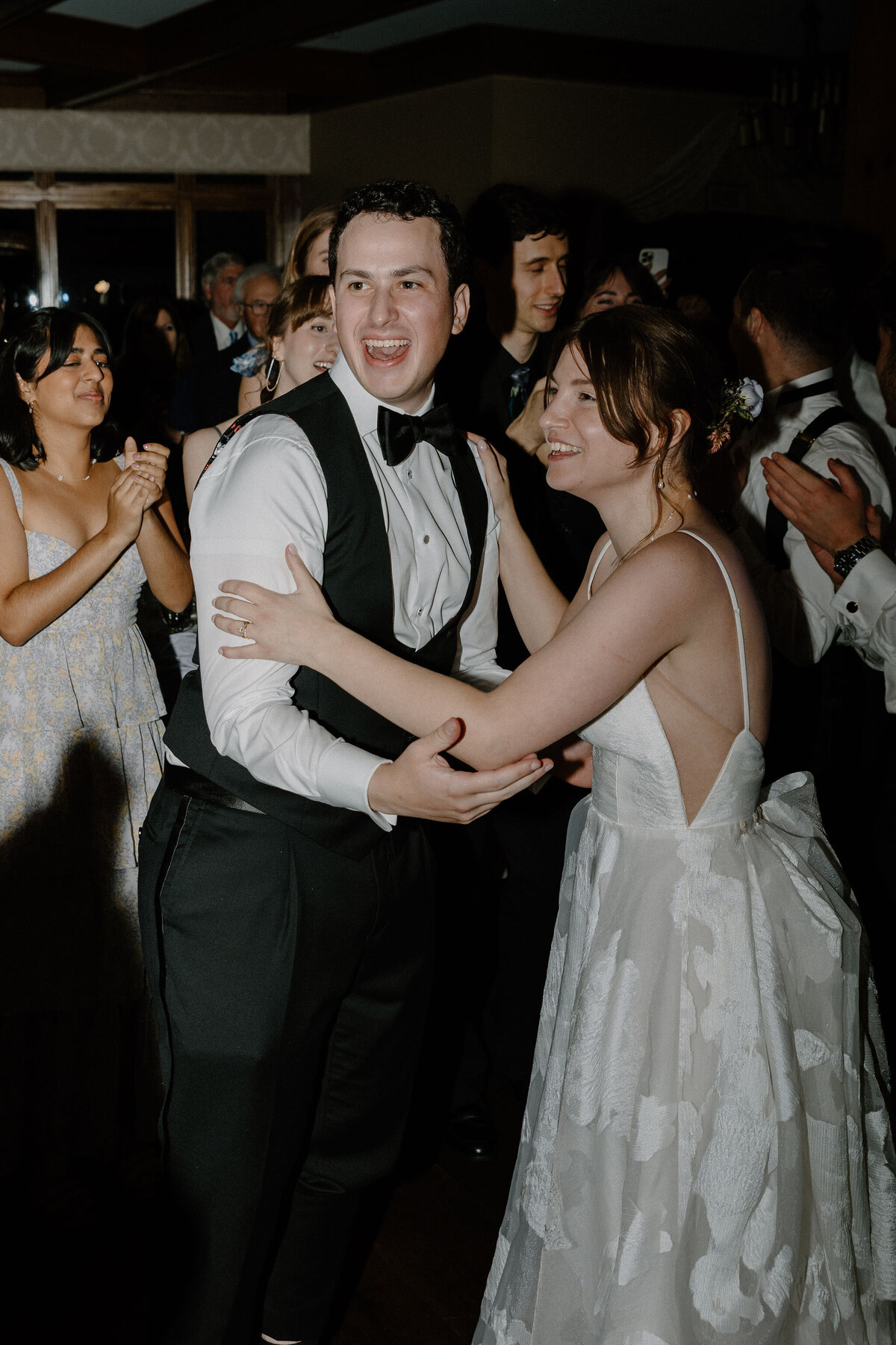 bride and groom on dance floor