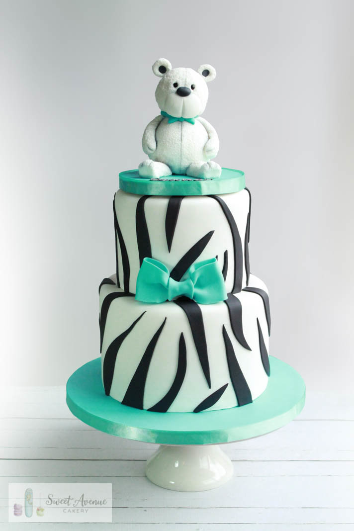 zebra pint teddy bear cake