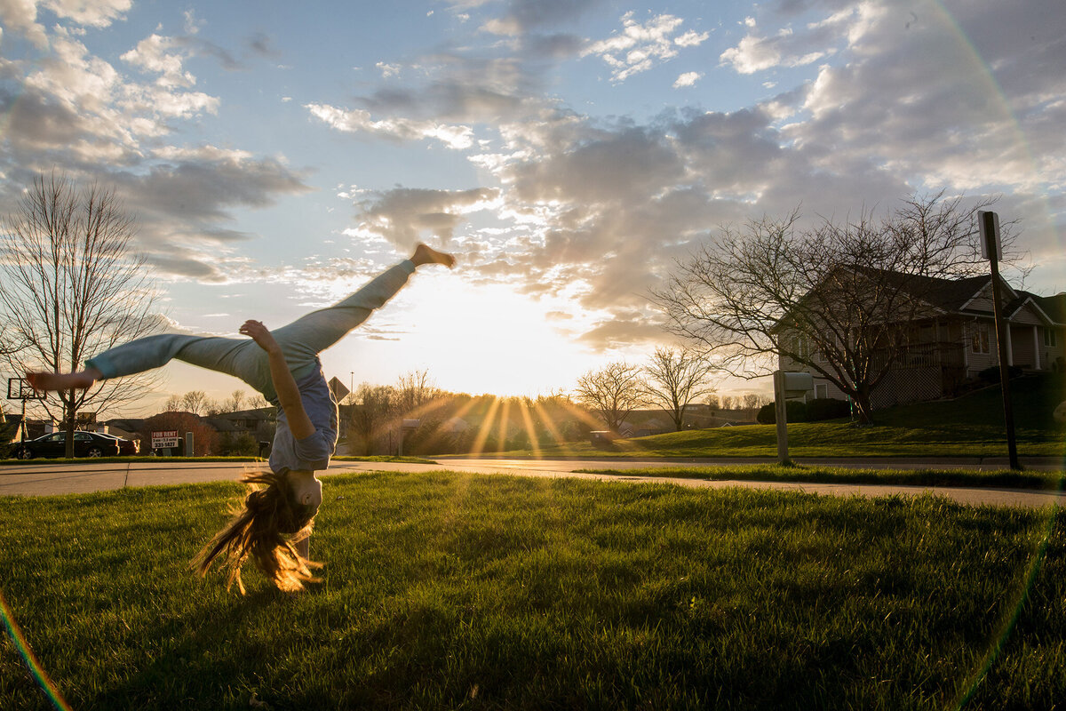 gymnastics in the yard