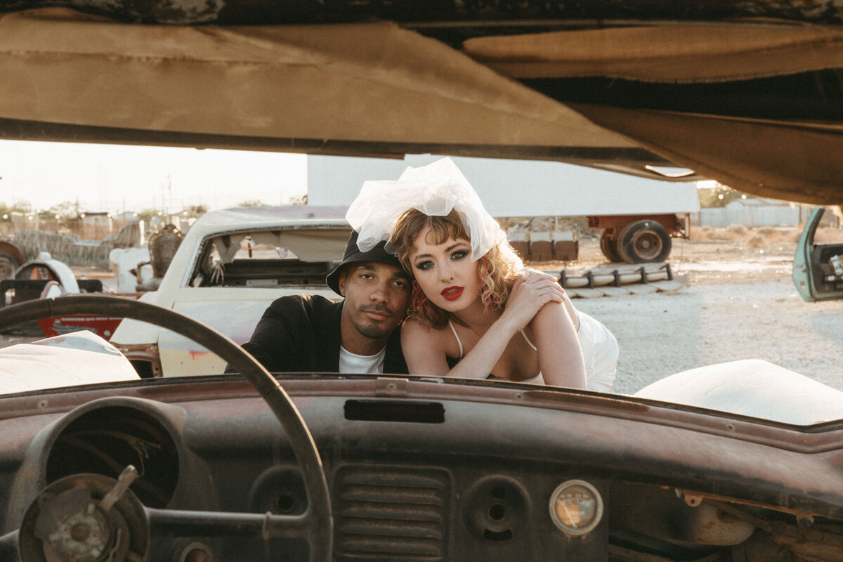 Abandoned-Race-Car-Grafitti-Grunge-Bride-Groom-3970