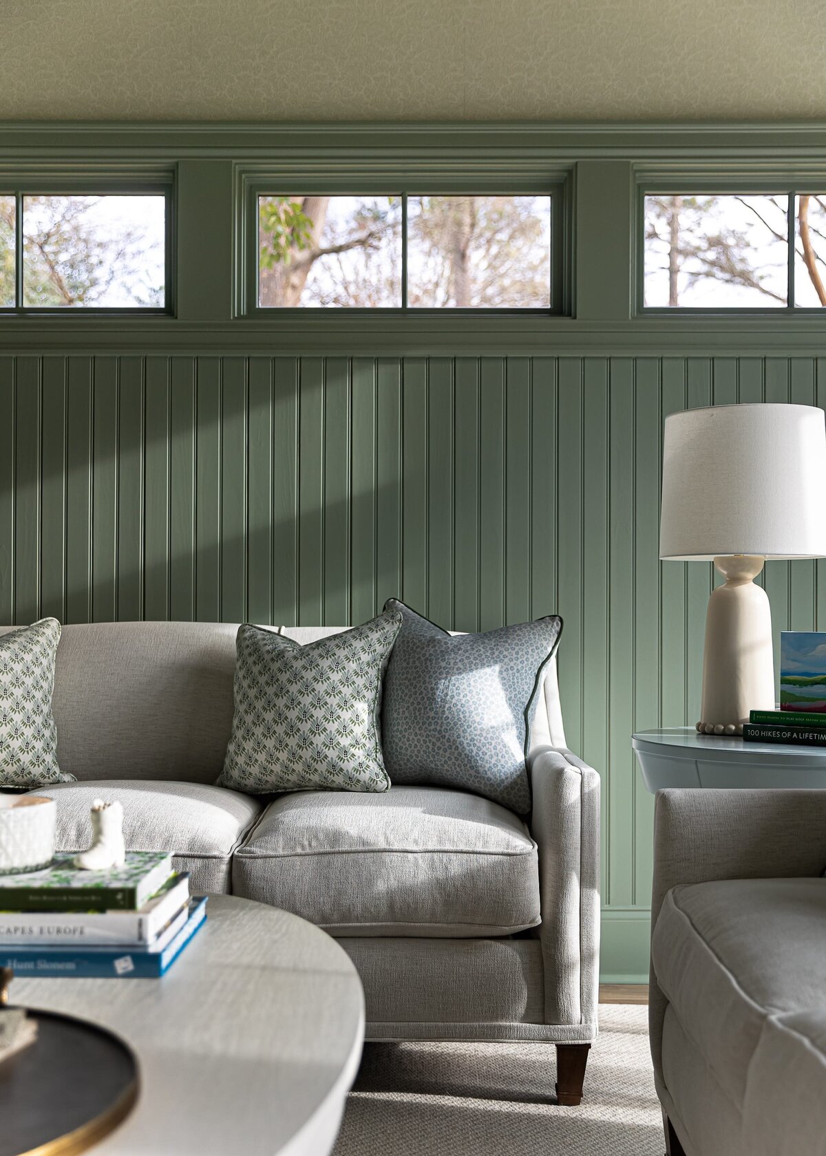 melinda chesson interiors carriage house sitting area with white sofas