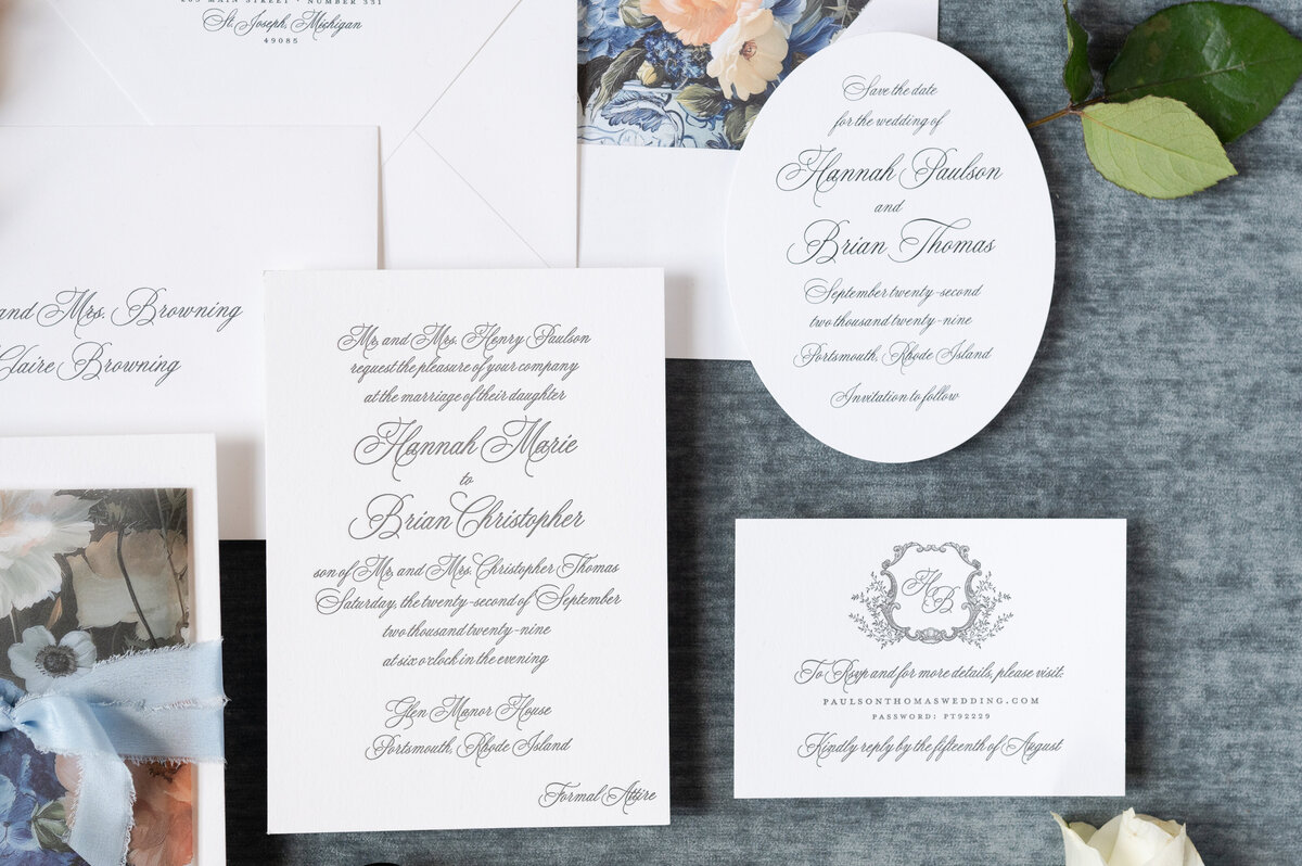 formal invitations in letterpress