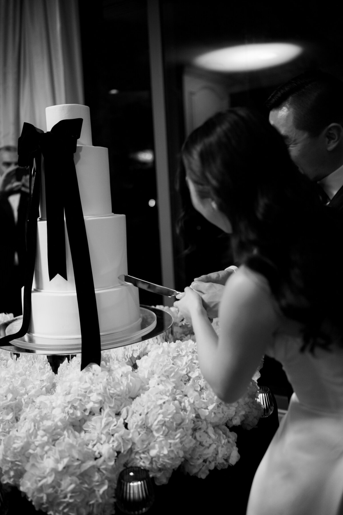 A photo of the couple during their wedding reception at the Hotel Zaza wedding in Houston.